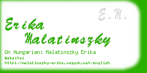 erika malatinszky business card